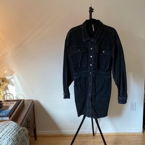 Free People black washed denim dress